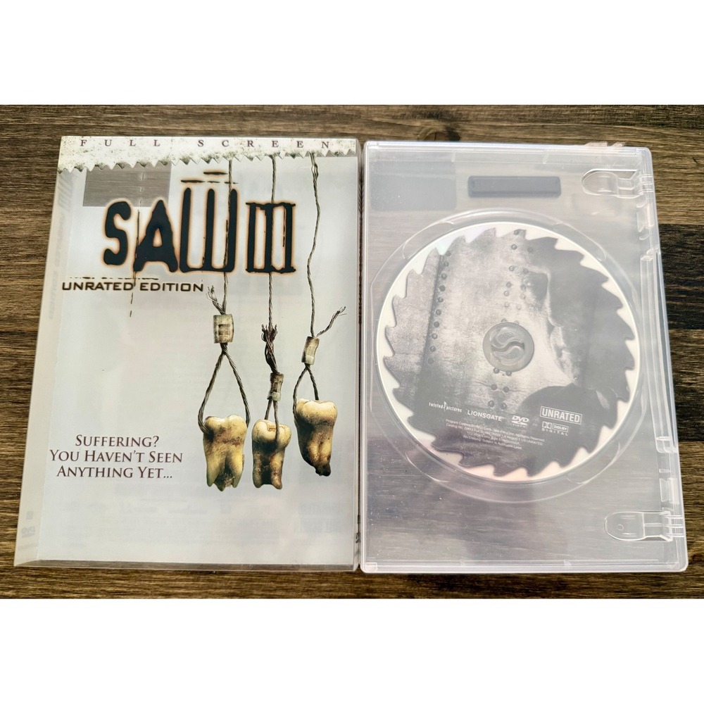 Lionsgate Saw III DVD Unrated Edition Excellent Full Screen Horror Movie 2006